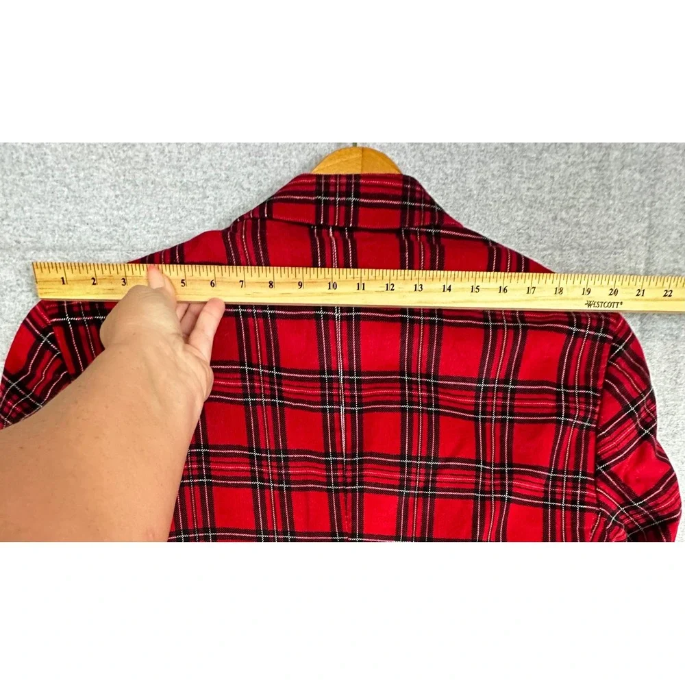 Saddlebred Sport Coat Mens 44L Red Plaid Corduroy Blazer Holiday